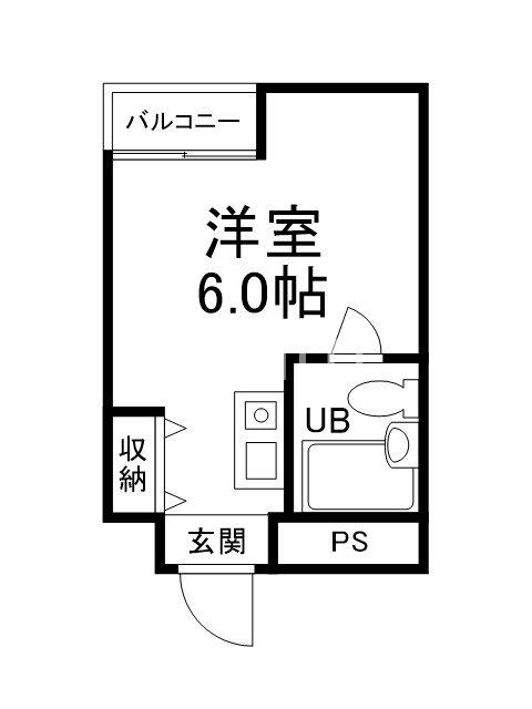 エイブル創久二人司(ワンルーム/4階)の間取り写真