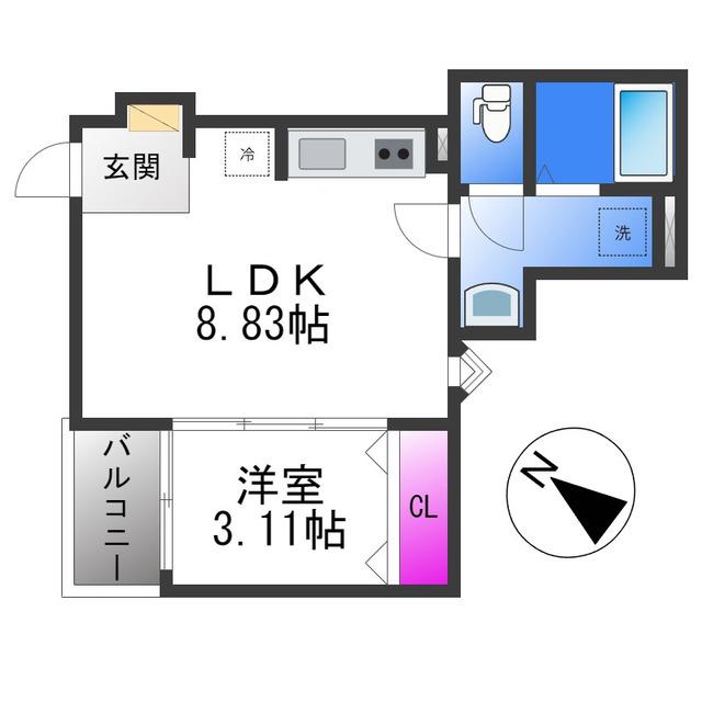 FSTYLE八尾・植松町(1LDK/3階)の間取り写真