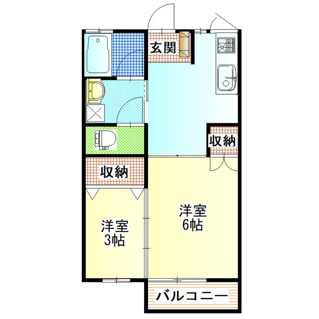 サンコーポ(1DK/1階)の間取り写真