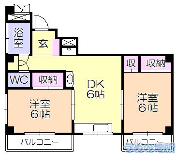 第3平田ビル(2DK/3階)の間取り写真