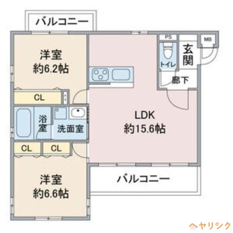RESPECT(2LDK/3階)の間取り写真