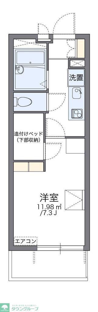 レオパレスミュートス テセラ(1K/1階)の間取り写真