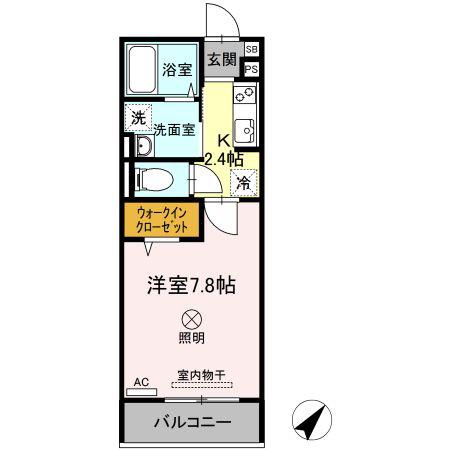 ルミナス大和町(1K/3階)の間取り写真