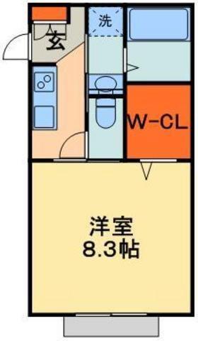 メゾンドフルール(1K/2階)の間取り写真