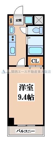 GRACE COURT(1K/5階)の間取り写真