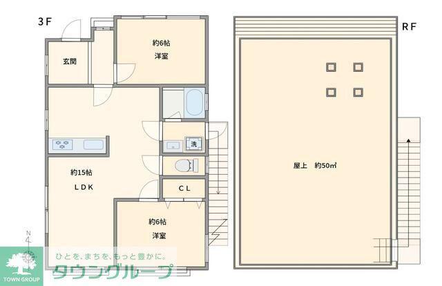 GREENFORESTふじみ野(2LDK/3階)の間取り写真
