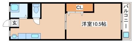 上池田グリーンハイツ(1LDK/1階)の間取り写真