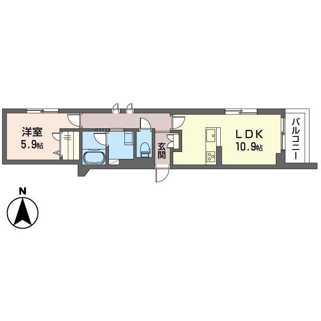 CHARMANT DAITA(1LDK/3階)の間取り写真