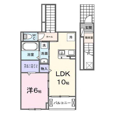 メゾン・リュエルアルファ(1LDK/2階)の間取り写真