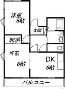 メゾンヴェール鴨江(2DK/3階)の間取り写真