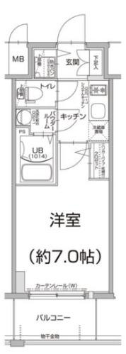 エスリード大阪上本町グリーズ(1K/14階)の間取り写真