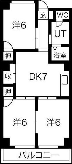 GKT759(3DK/3階)の間取り写真