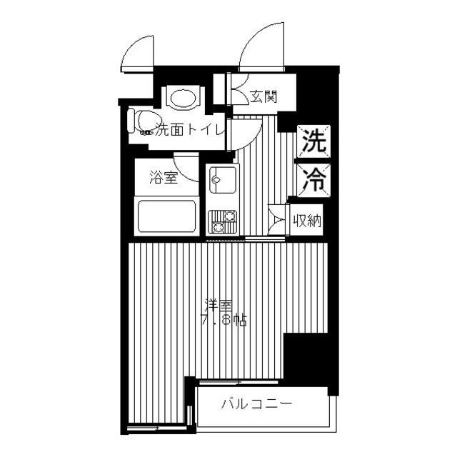 セリーズ門前仲町(1K/1階)の間取り写真