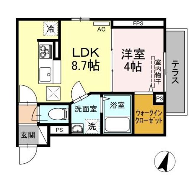 ベル・スラージュ(1LDK/1階)の間取り写真