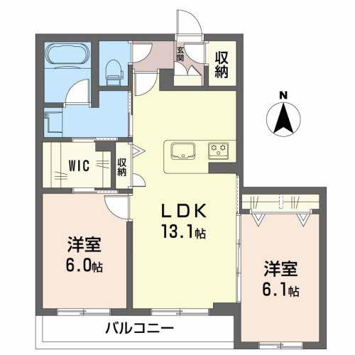 プレミアス レジデンス(2LDK/3階)の間取り写真