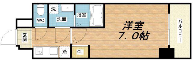 S-RESIDENCEドーム前千代崎(1K/10階)の間取り写真