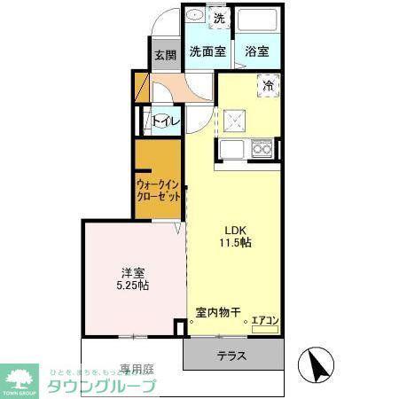 マスカレード・ギャレー(1LDK/1階)の間取り写真