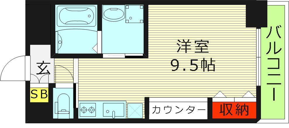 LA CASA新深江(1K/1階)の間取り写真