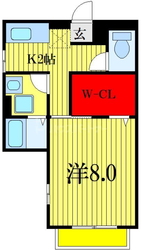 KSリバレッジ(1K/2階)の間取り写真