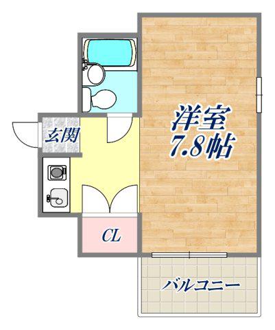 エナブル笠屋(1K/2階)の間取り写真