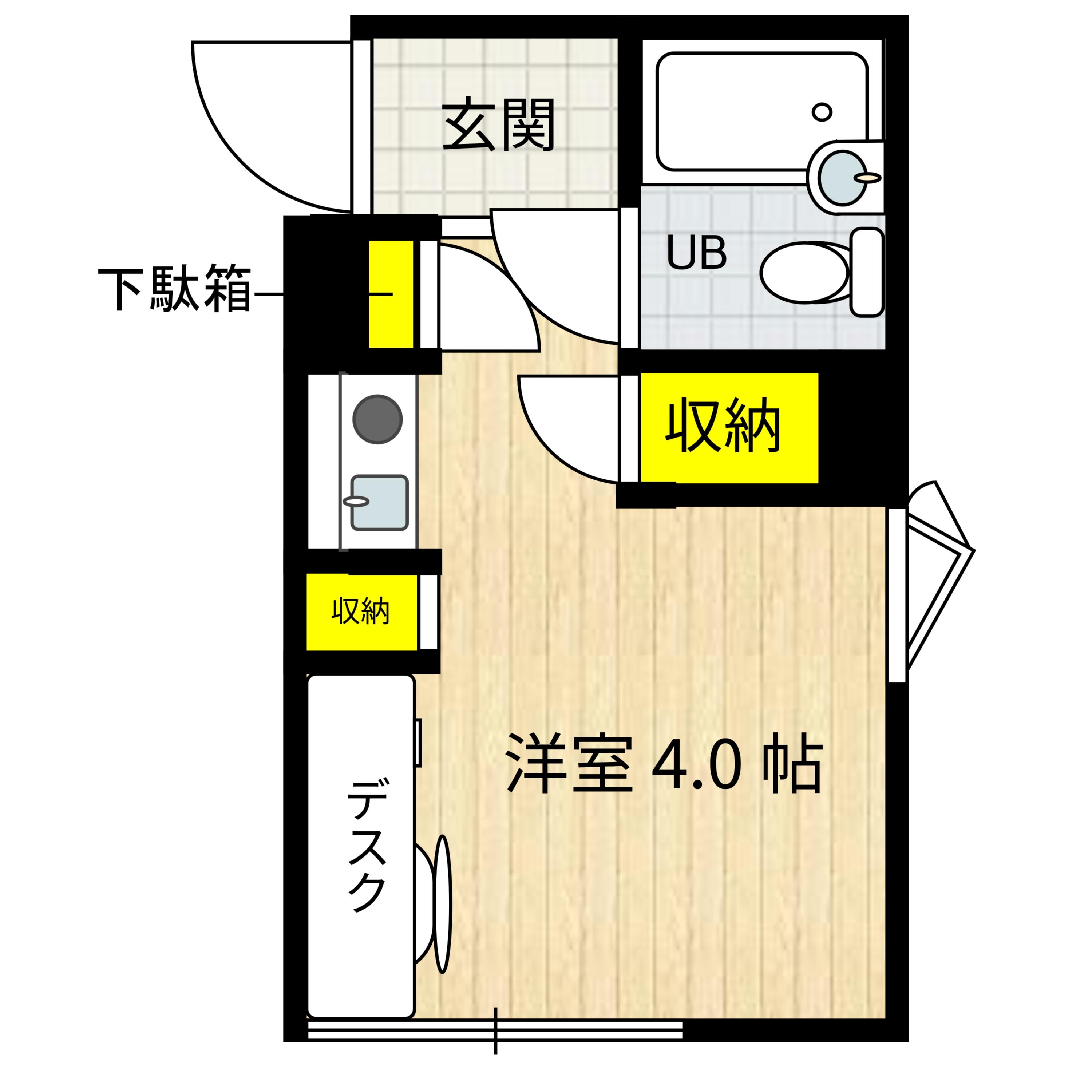 カレッジハウスカクタス(ワンルーム/3階)の間取り写真