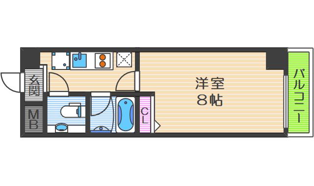 GRAN PINO立売堀(1K/9階)の間取り写真