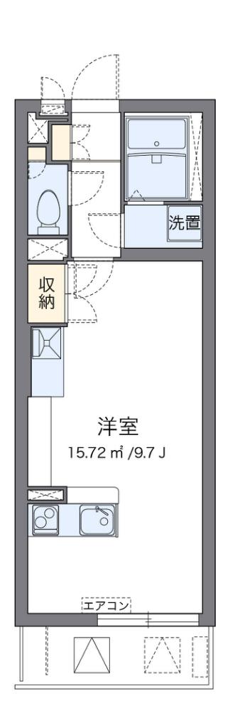 ミランダあおい(ワンルーム/2階)の間取り写真