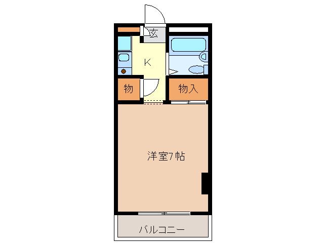 レガーロ津(1K/3階)の間取り写真