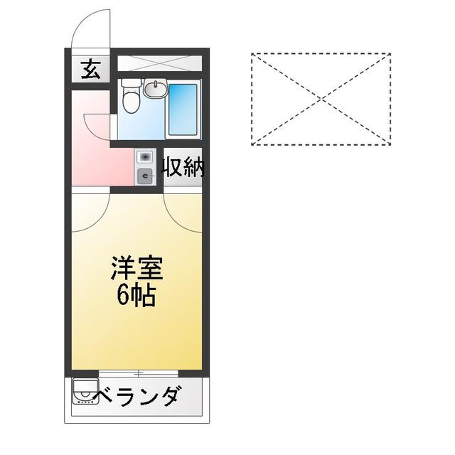 メヌエットK(1K/3階)の間取り写真
