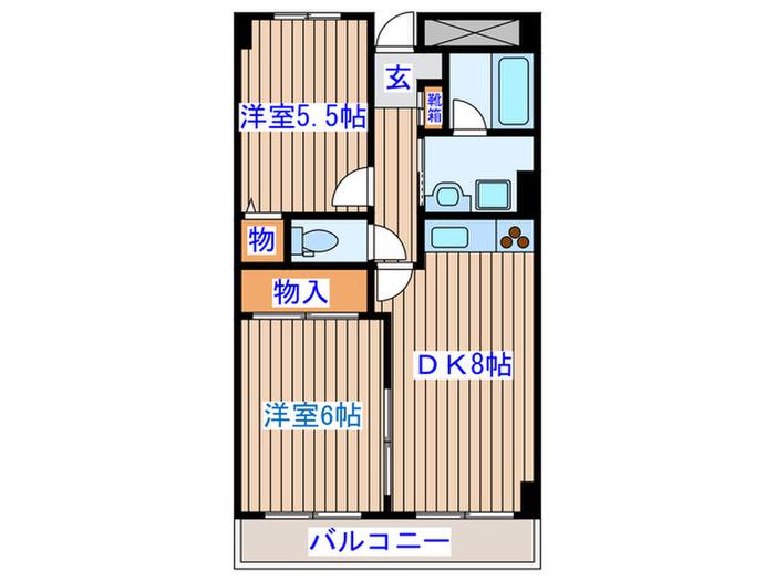 SPAZIO-G(2DK/2階)の間取り写真