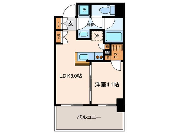クレヴィア文京白山(1LDK/6階)の間取り写真
