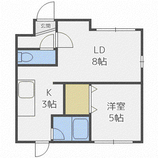 AQUAIII(1LDK/1階)の間取り写真