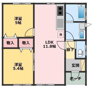 ファインアベニュー(2LDK/1階)の間取り写真