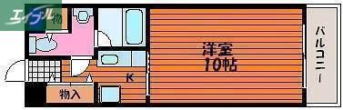 AXIS伊島(1K/5階)の間取り写真