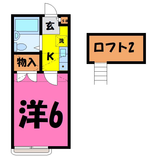 第2サンハイツ金井(1K/2階)の間取り写真
