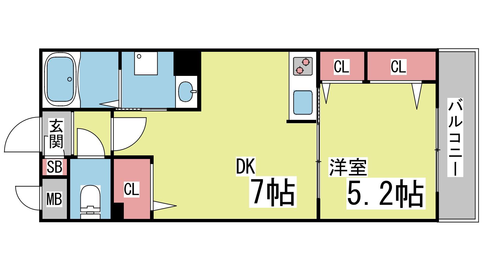 リッチライフ御影(1DK/2階)の間取り写真