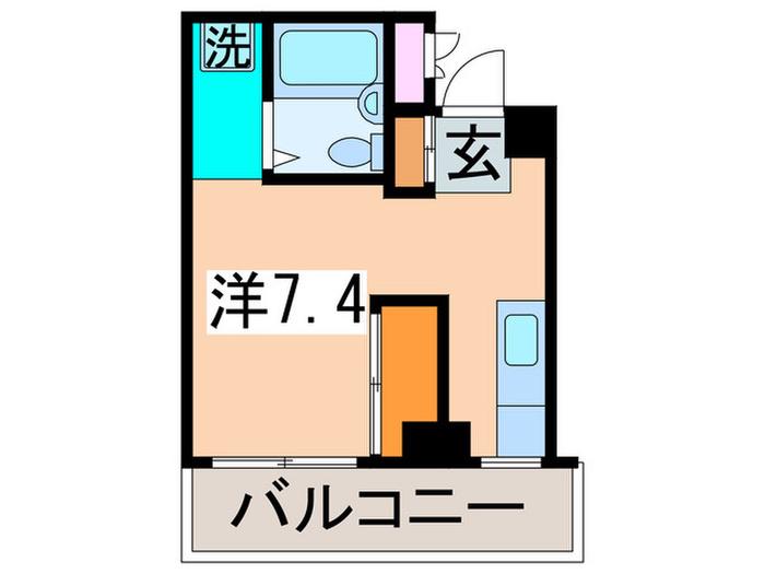 花水木ビル(ワンルーム/3階)の間取り写真