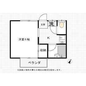 メモリー市ヶ尾(1K/2階)の間取り写真