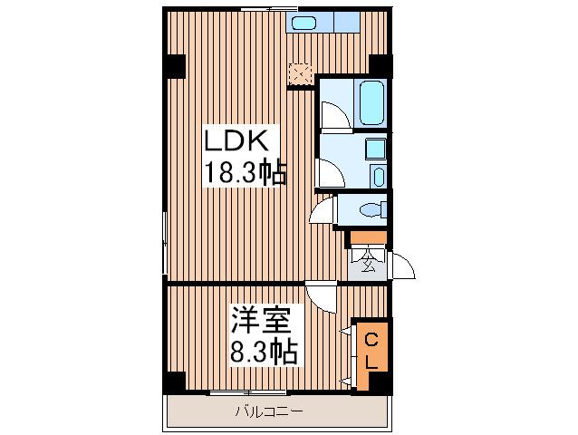 飯島ビル(1LDK/3階)の間取り写真