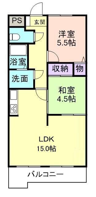 アンブリック(3DK/1階)の間取り写真