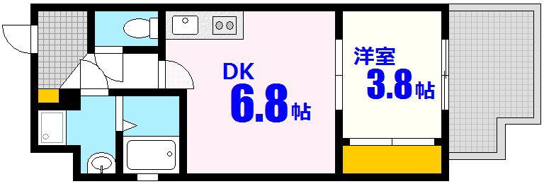 MOKA ESTA(1DK/7階)の間取り写真