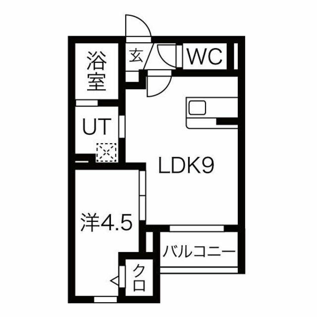 パロス瓢箪山ラドスール(1LDK/1階)の間取り写真