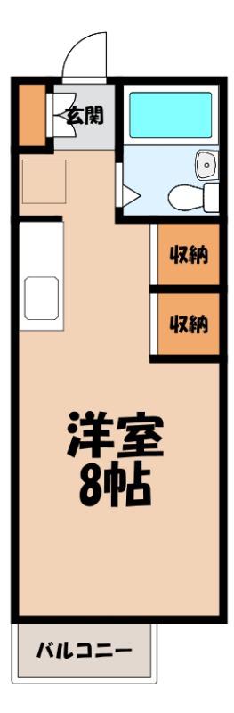 オゼットワールB(ワンルーム/1階)の間取り写真