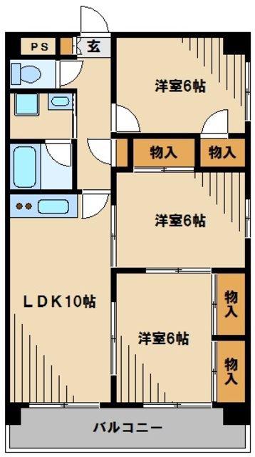 リヴェール(3LDK/7階)の間取り写真