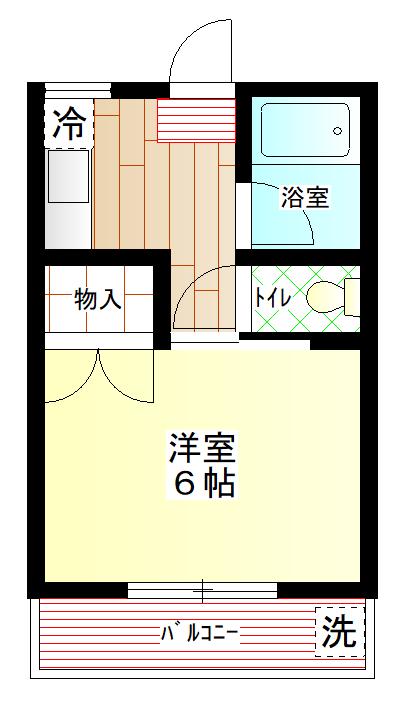 コンフレール穂積(1K/2階)の間取り写真