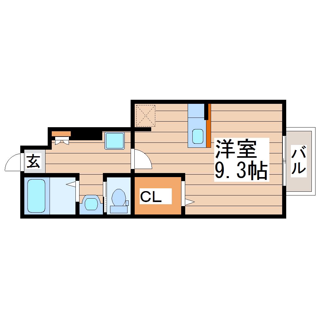ラルーチェ・S(ワンルーム/1階)の間取り写真