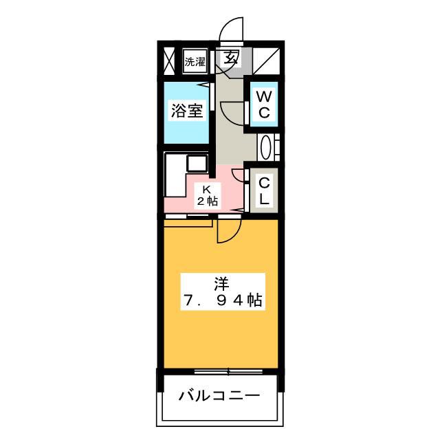 エンクレスト天神(1K/2階)の間取り写真