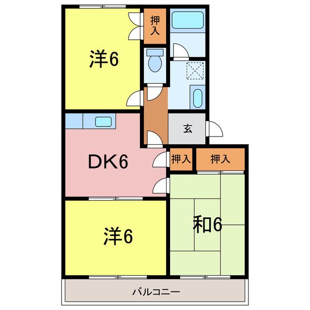 キャスリオン青山(3DK/4階)の間取り写真