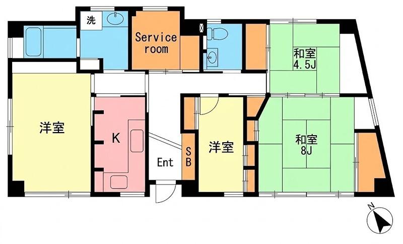 白朋ビル(3SDK/3階)の間取り写真