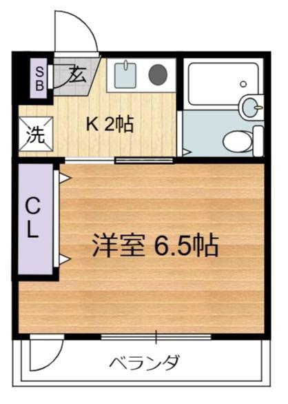 メゾンT(1K/1階)の間取り写真